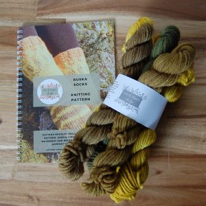 Ruska Socks - Knitting pattern and wool pack (green)